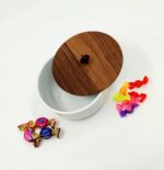 شکلات خوری چینی با درب چوبی ( بدون جعبه ) - تصویر 4