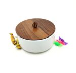 شکلات خوری چینی با درب چوبی ( بدون جعبه )