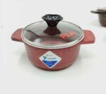 قابلمه چدن گرانیت سایز 16 رنگ زرشکی - تصویر 3