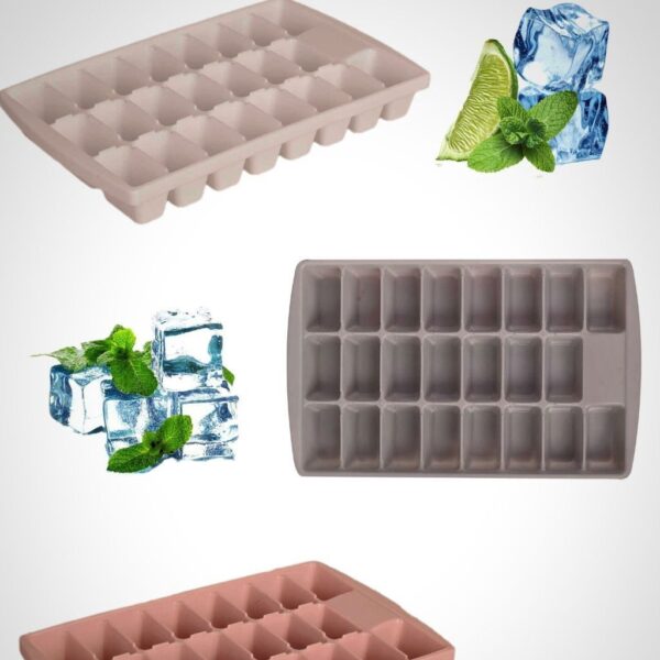 قالب یخ سه ردیف پلاستیکی رنگ طوسی