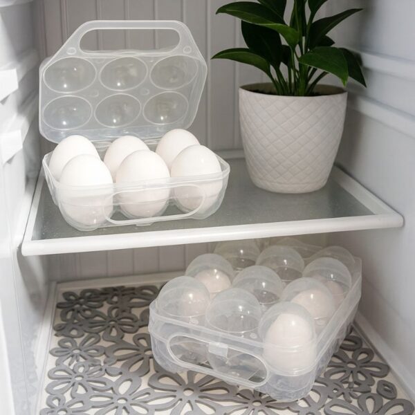 جا تخم مرغی 6 عددی شفاف پلاستیکی
