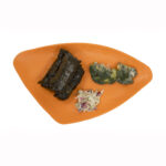 بشقاب مزه مدل مثلث ملامین نارنجی  840012