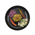 بشقاب بزرگ ملامین طرح لومینارک مشکی 25040