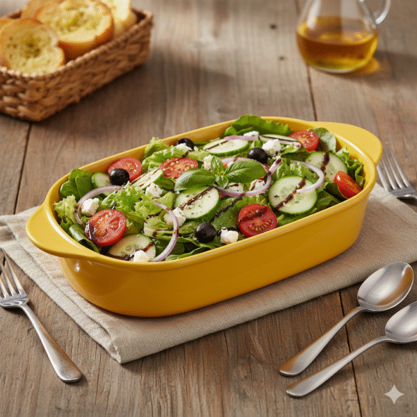 تابه مستطیل ملامین دسته دار متوسط زرد 01