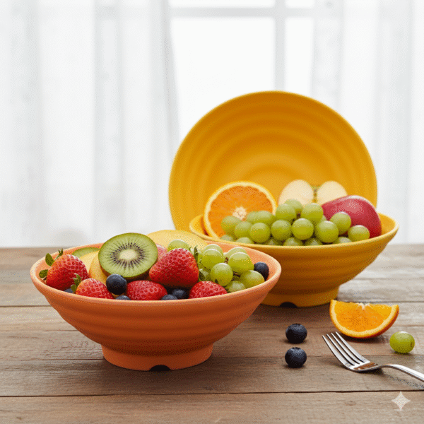 کاسه سالاد طرح حلقه بزرگ ملامین نارنجی 1009