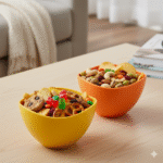 کاسه سالاد ملامین سه گوش متوسط زرد